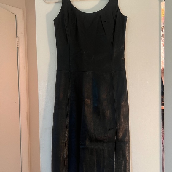 BCBG Real Leather Tank Dress with Slit - Picture 1 of 12